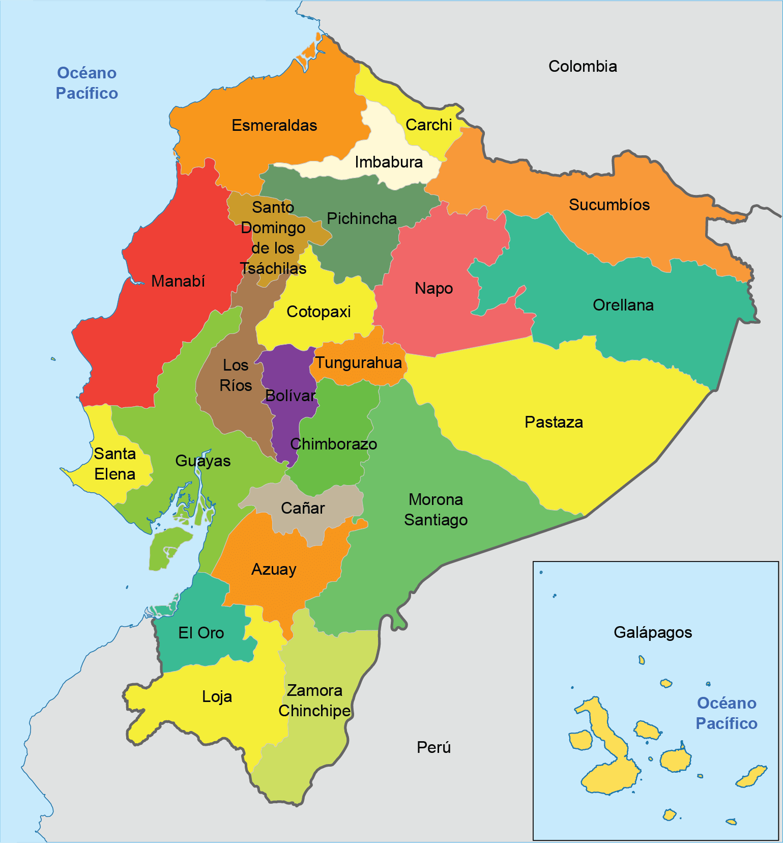 Mapa De Ecuador Con Sus Provincias Mapa De Ecuador