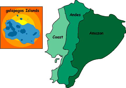Mapas de las regiones de Ecuador